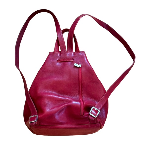 Dorsa Red Italian Leather Backpack - Picture 4 of 13